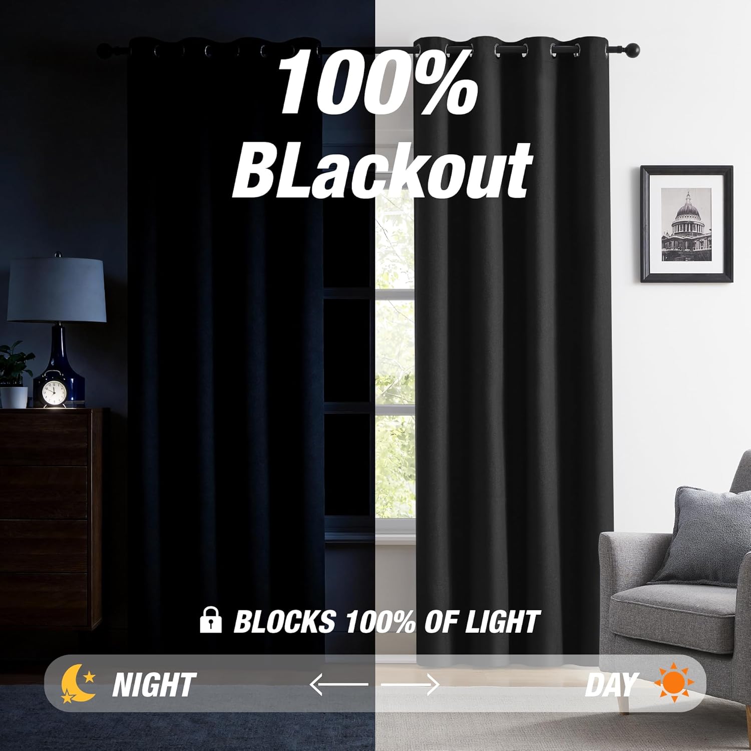 best blackout curtains for home theater in use