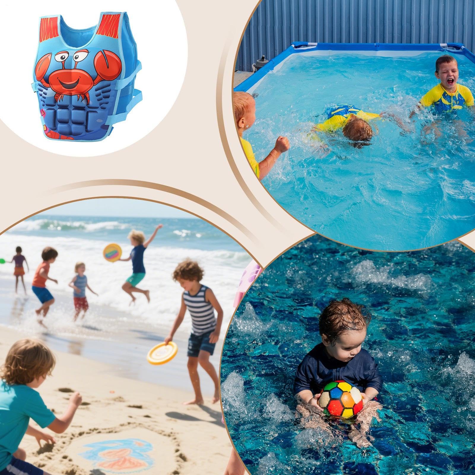 Chaleco Acuático Infantil | Bañador Infantil Anime Musculoso - Chaleco Flotador Natatorio Niños | para Playa Snorkel Navegación Vacaciones
