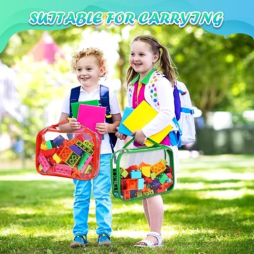 Miniatura 7 de Paquete de 8 bolsas de almacenamiento de juguetes con cremallera, bolsas organizadoras de PVC transparente, organizador de almacenamiento de