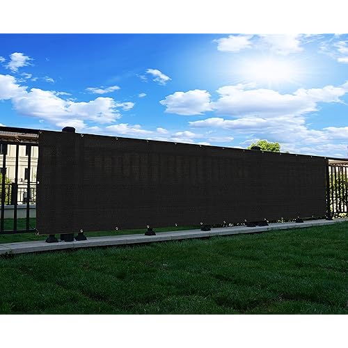 COMCHANCE 3' x 10' Black Balcony Screen Privacy Fence Cover UV Protection Weather-Resistant 3 FT Height Heavy Duty for Deck, Patio, Backyard Shield 90%
