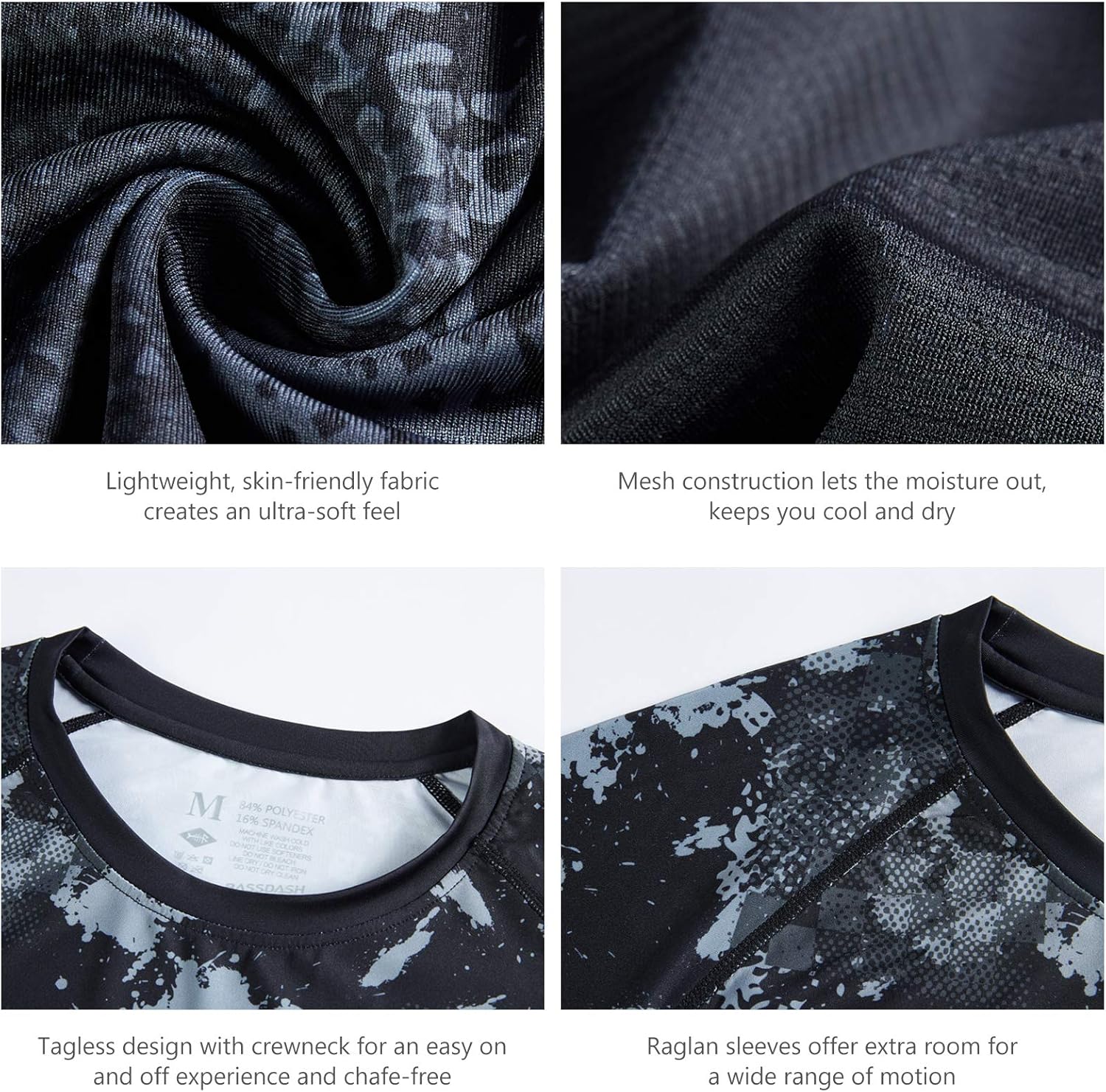 BASSDASH FS14M Men's Camo Gradient Performance Long Sleeve Fishing Shirt UPF50+ - Image 4