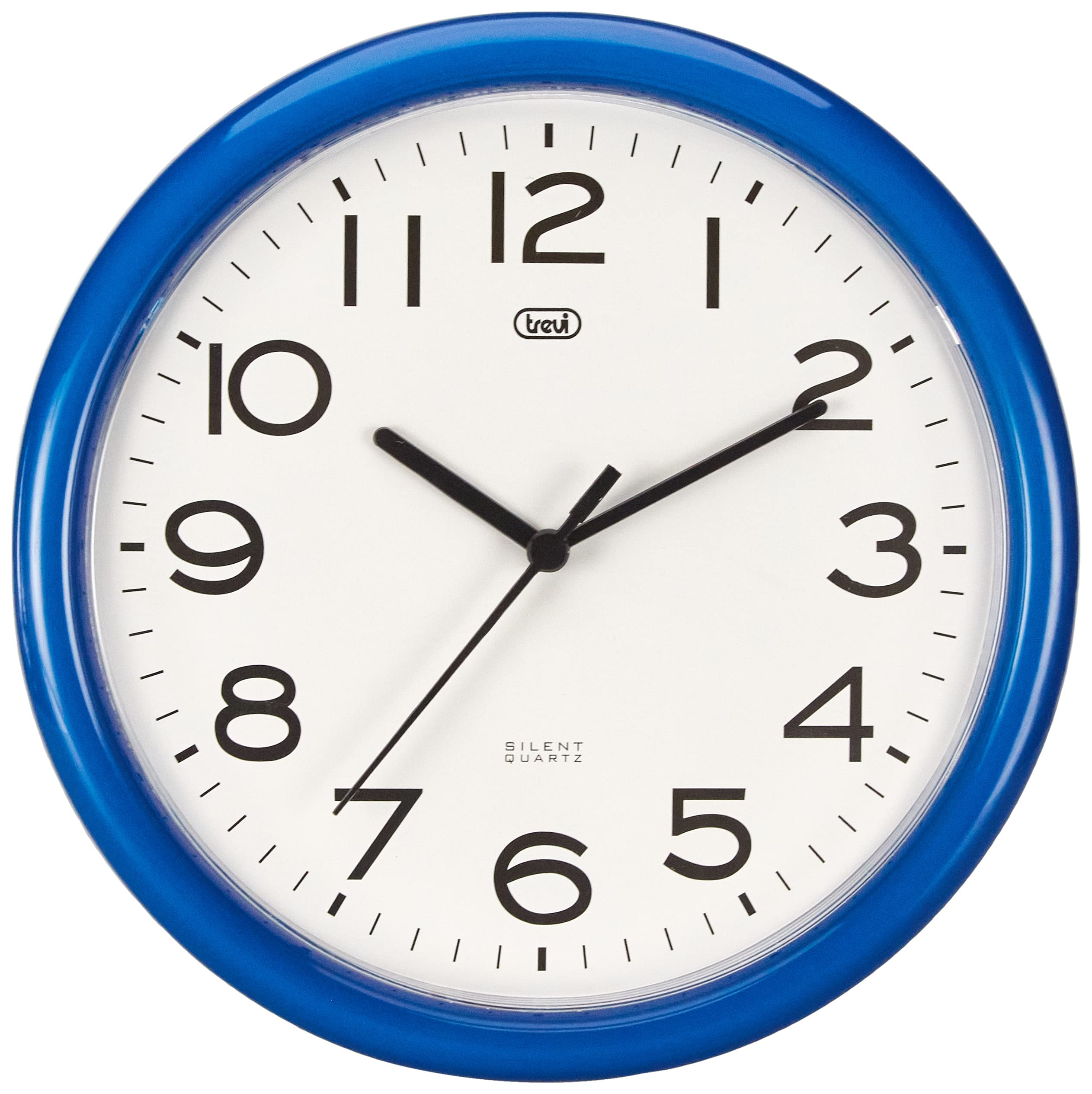 Trevi Blue Om3301 - Diameter Quartz Round Wall Clock With Sweep Movement 25.5Cm