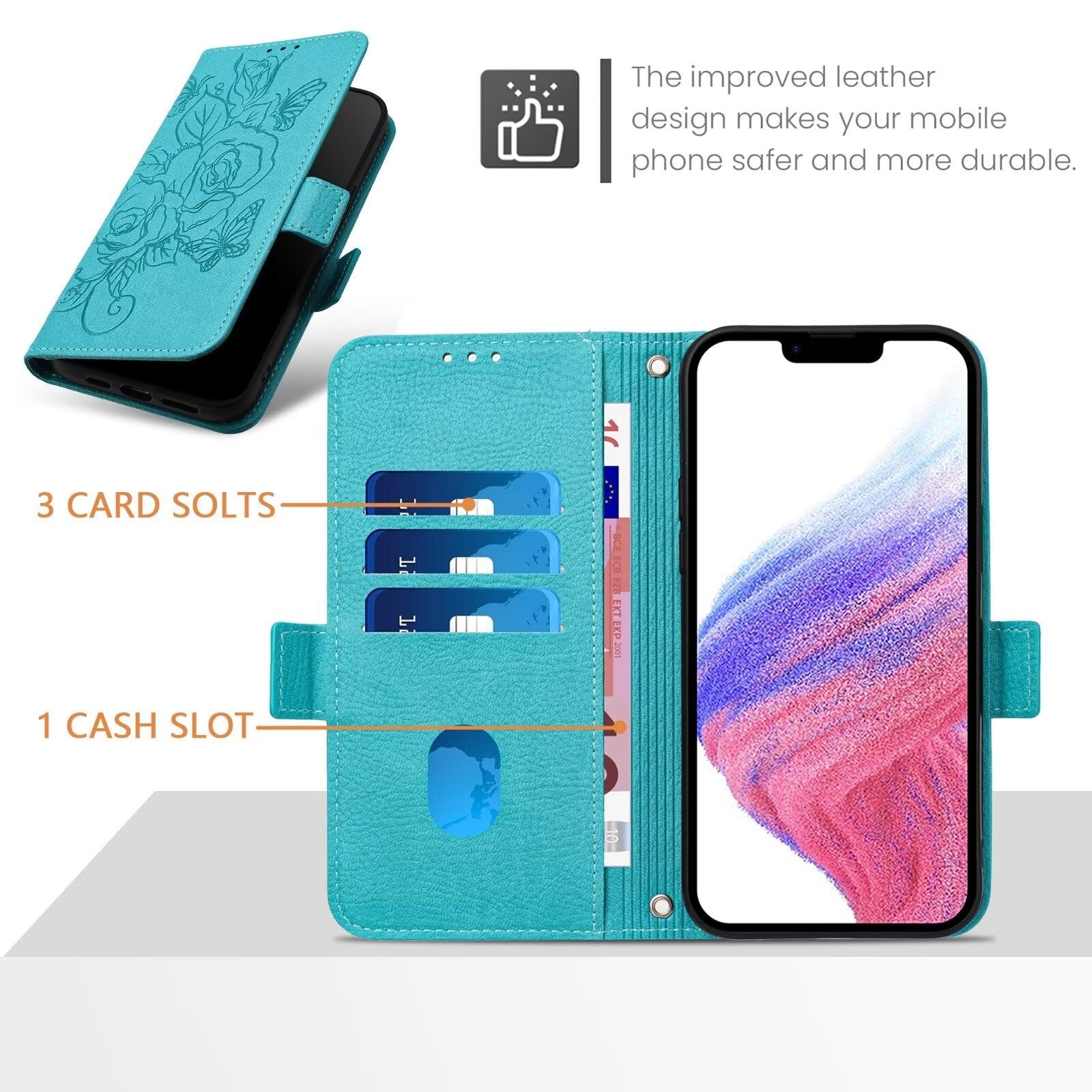 HAOYE Cover A Libro Per VIVO Y35 / Y22 / Y22s - Custodia In Pelle PU Con Portafoglio, Supporto E Chiusura Magnetica (Nero)