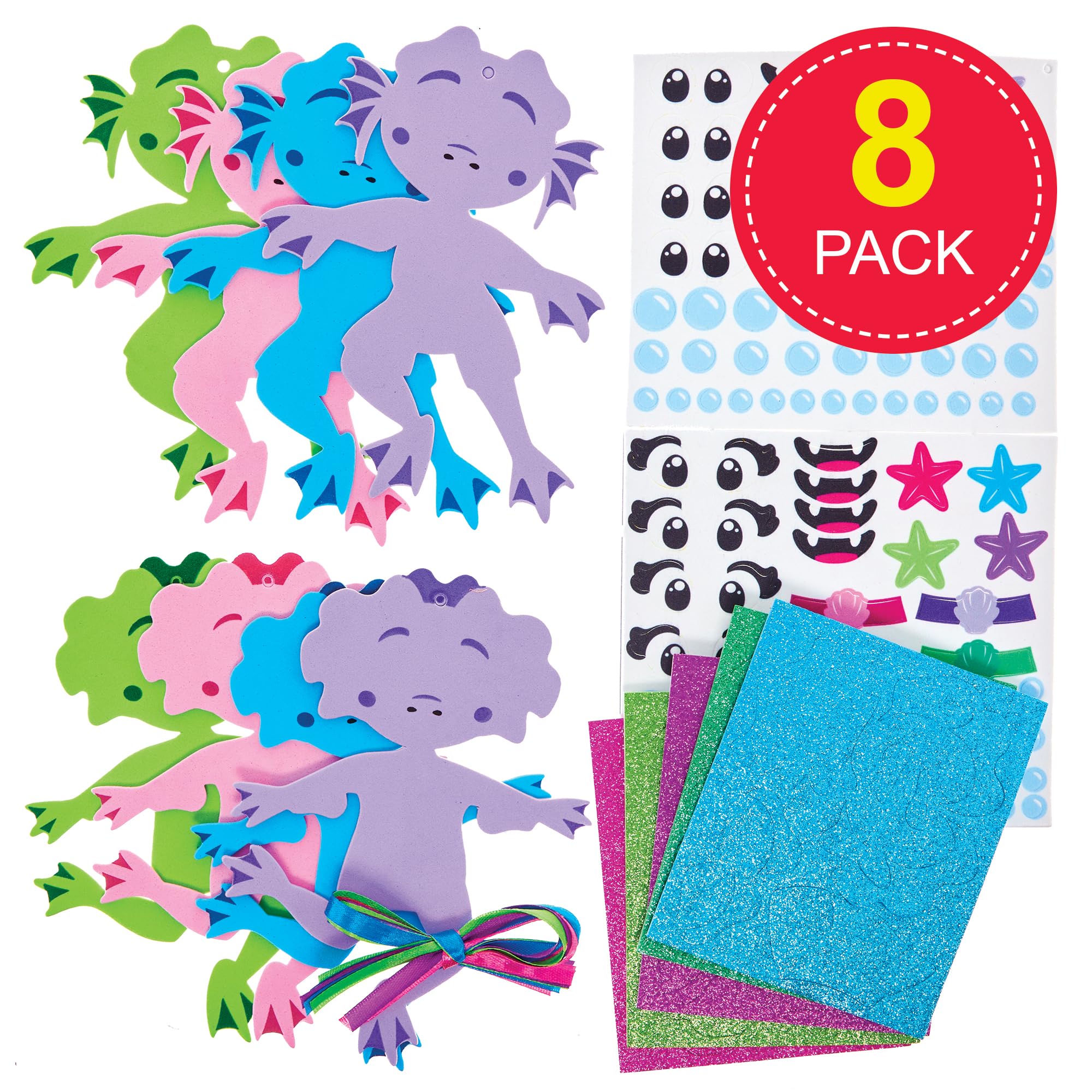 Baker Ross FN085 Sea Monster Squad Mix & Match Kits - Pack of 8, Decoration Craft Kits for Kids, Multicolour - Image 2