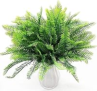 Vista 6 de CATTREE Arbustos artificiales, plantas de plástico, hierba de bambú, arbustos verdes falsos, hojas verdes, bodas, interiores, exteriores, hogar