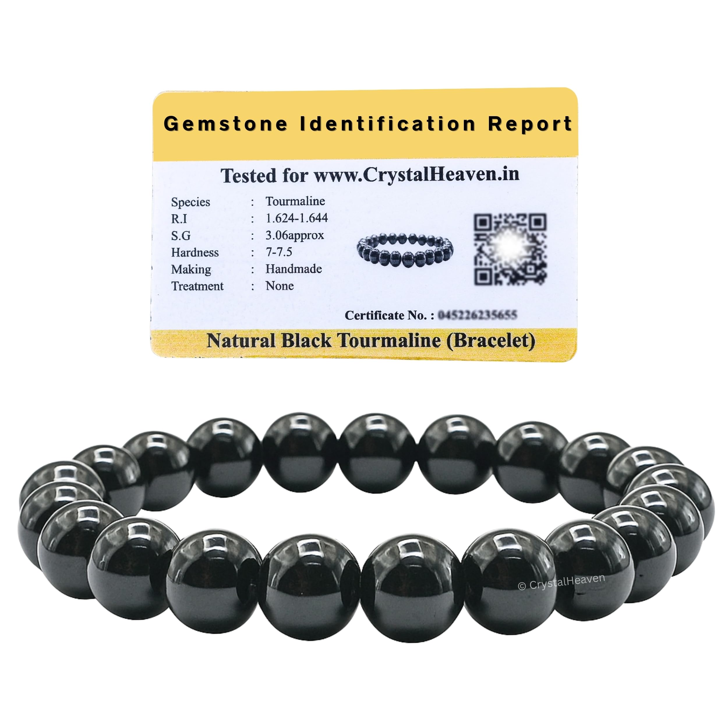 Crystal Heaven Certified Crystal Bracelet for Women Men with Healing Crystal and Reiki Stone - Original Authentic Elastic Beaded Bracelet for Money, Success & Positive Energy