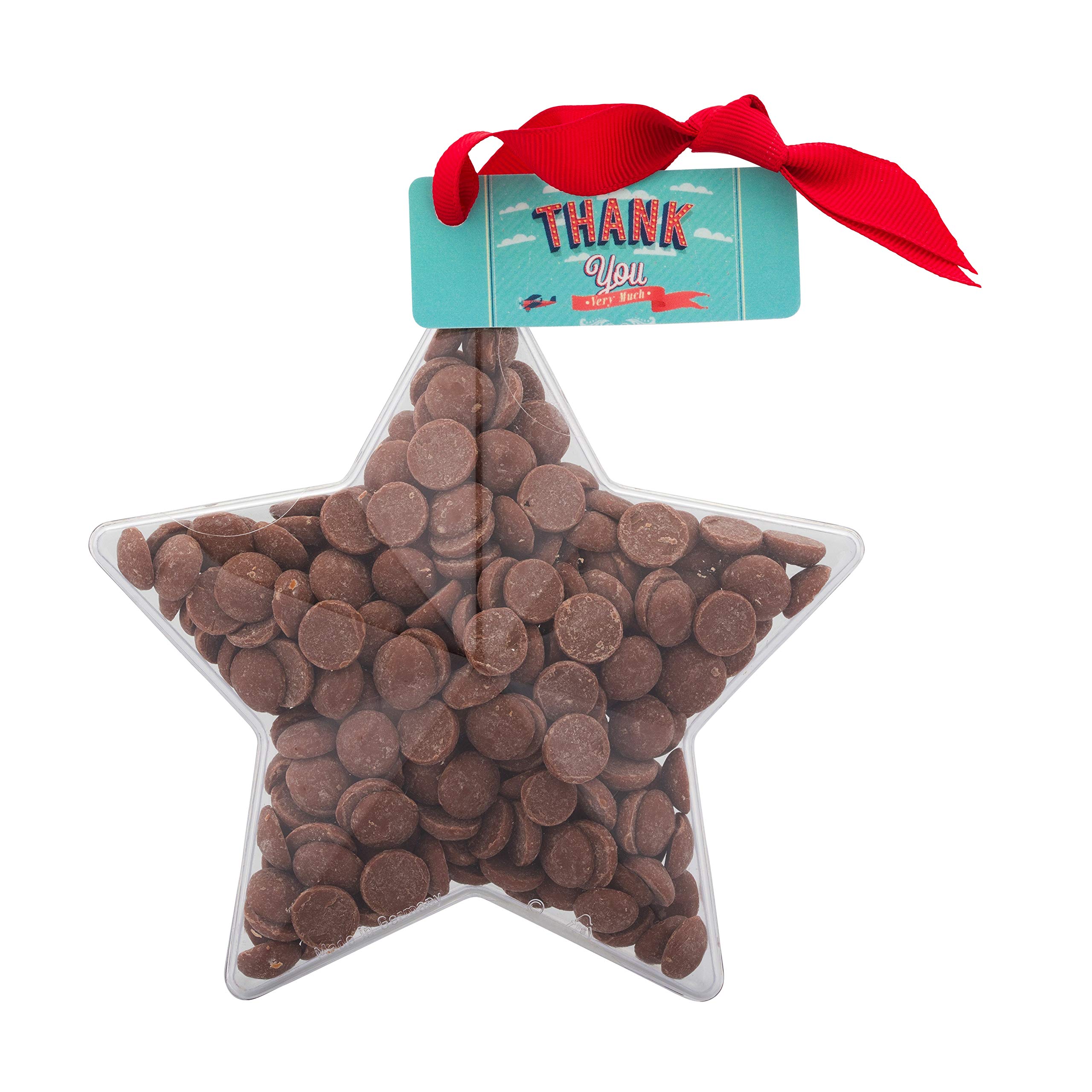 ButtonChocs Thank You Star. Belgian Milk Chocolate Thank You Gift.
