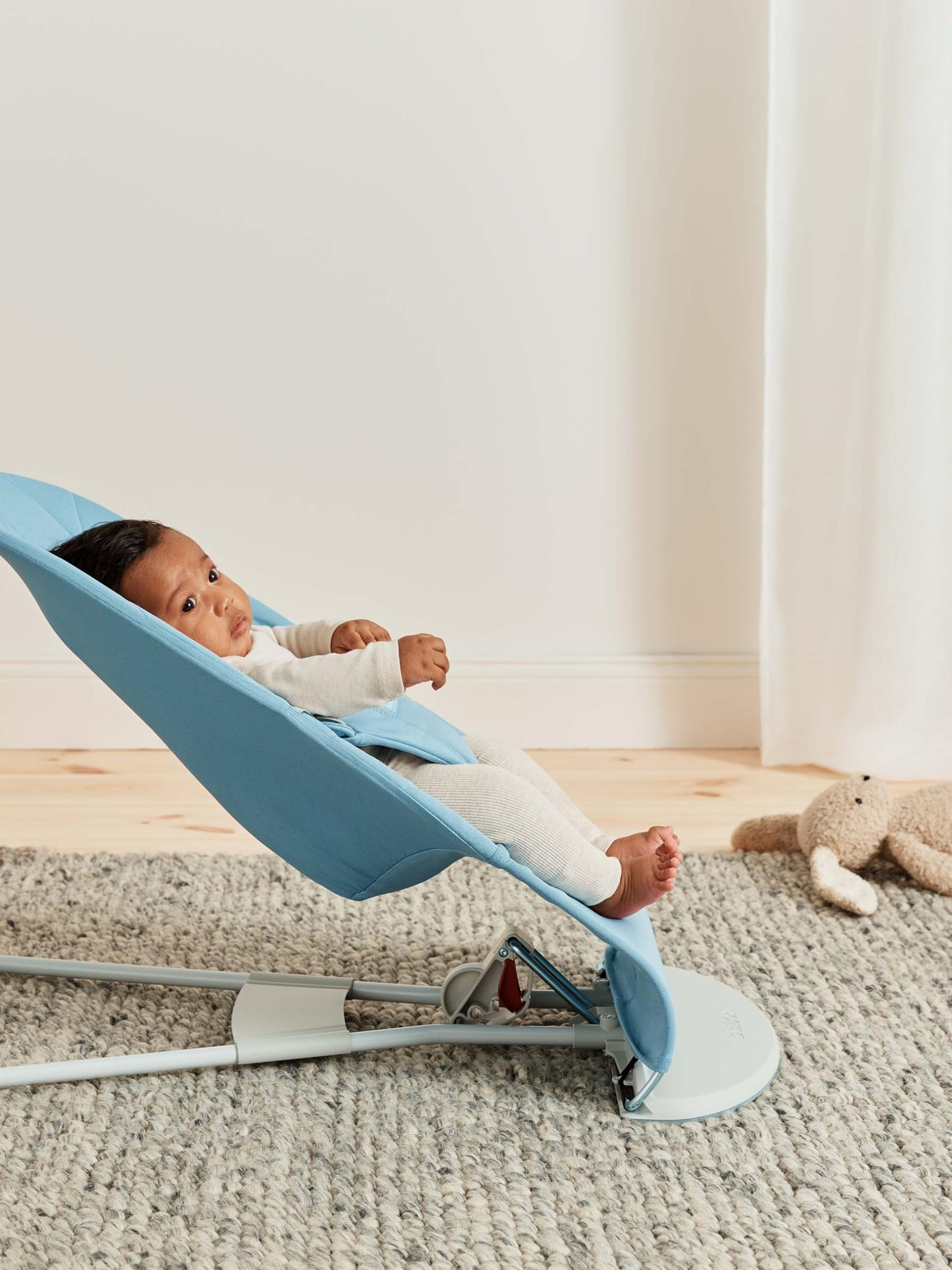 BabyBjörn Transat Bliss, Tissé, Matelassage pétale, Bleu
