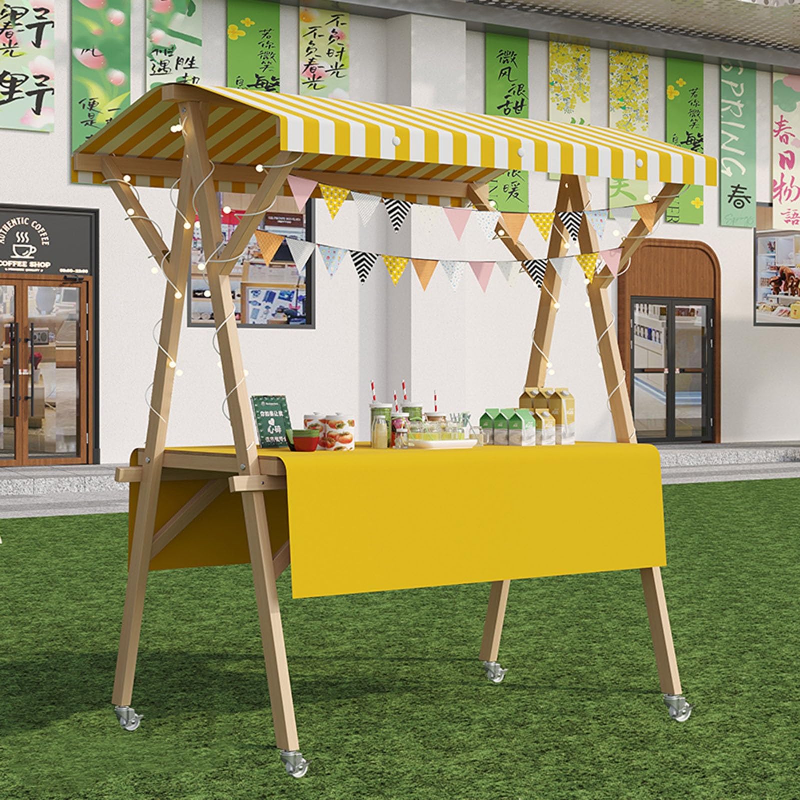 Stand de vendeur extérieur pliable pour marchés fermiers et artisanaux