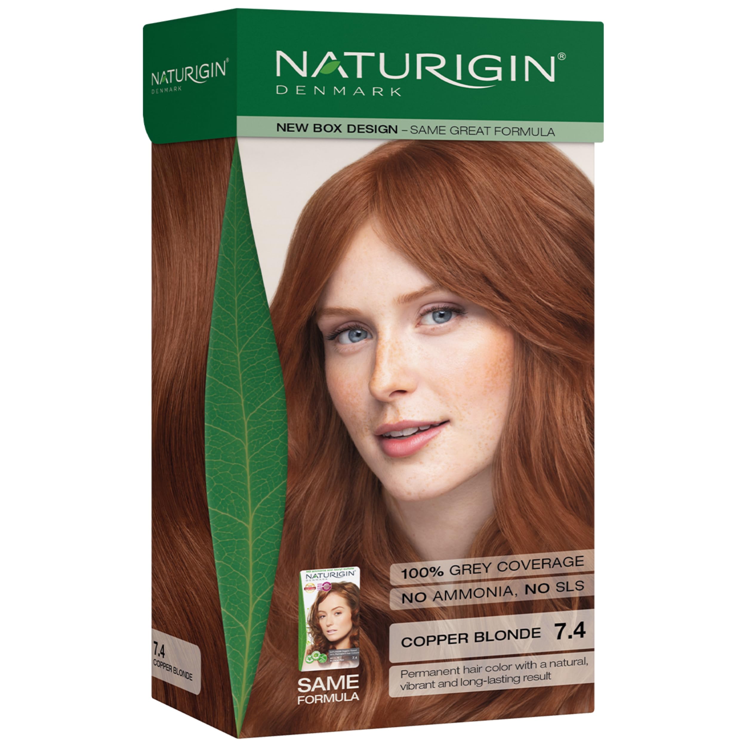 Naturigin Ammonia Free Permanent Hair Color for Women, 7.4 Copper Blonde
