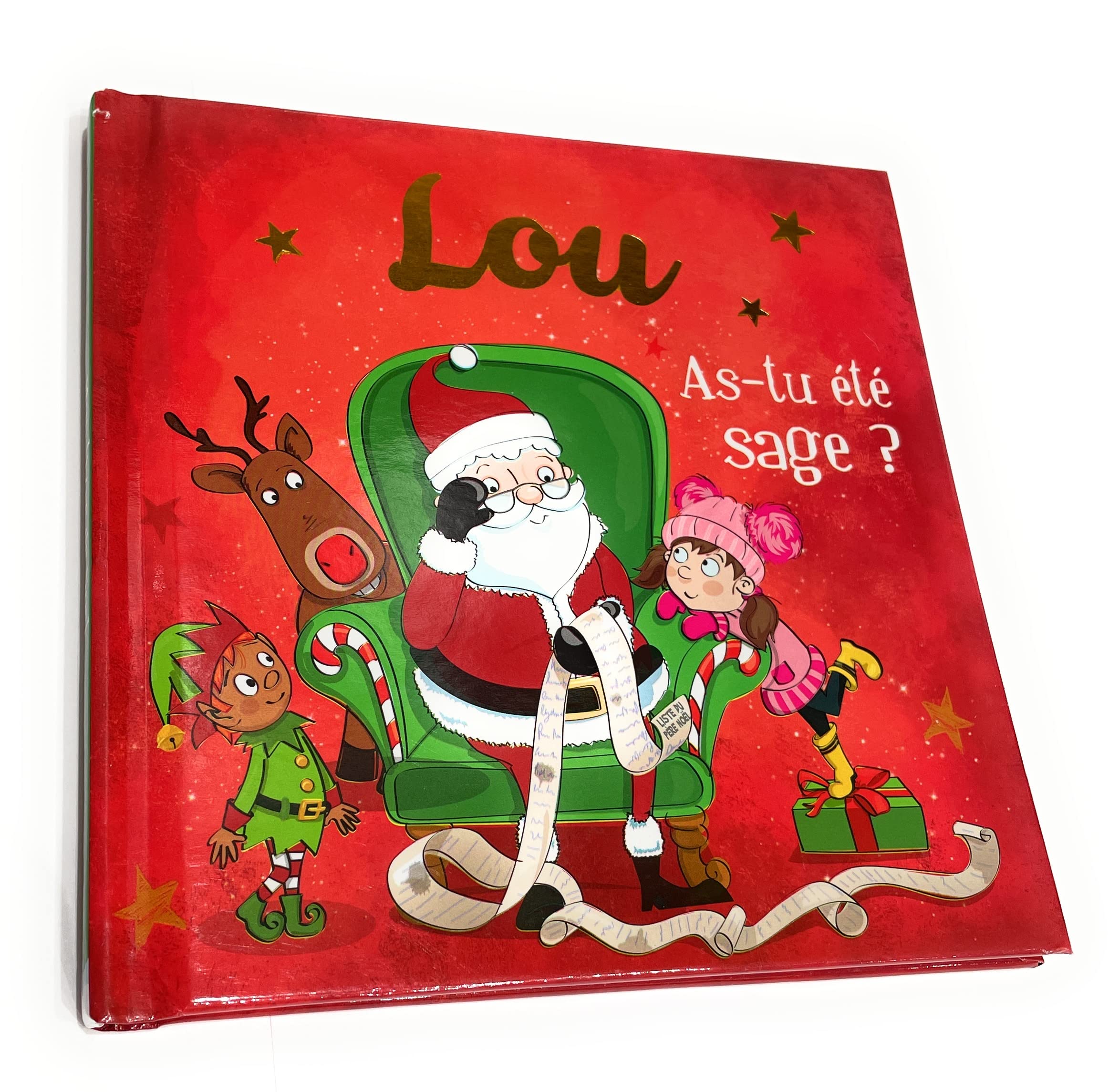 Livre De Noël Personnalisé Pour Enfant - "Lou, As-tu été Sage ?" - 15x15 Cm, Aventure Avec Le Prénom De L'Enfant