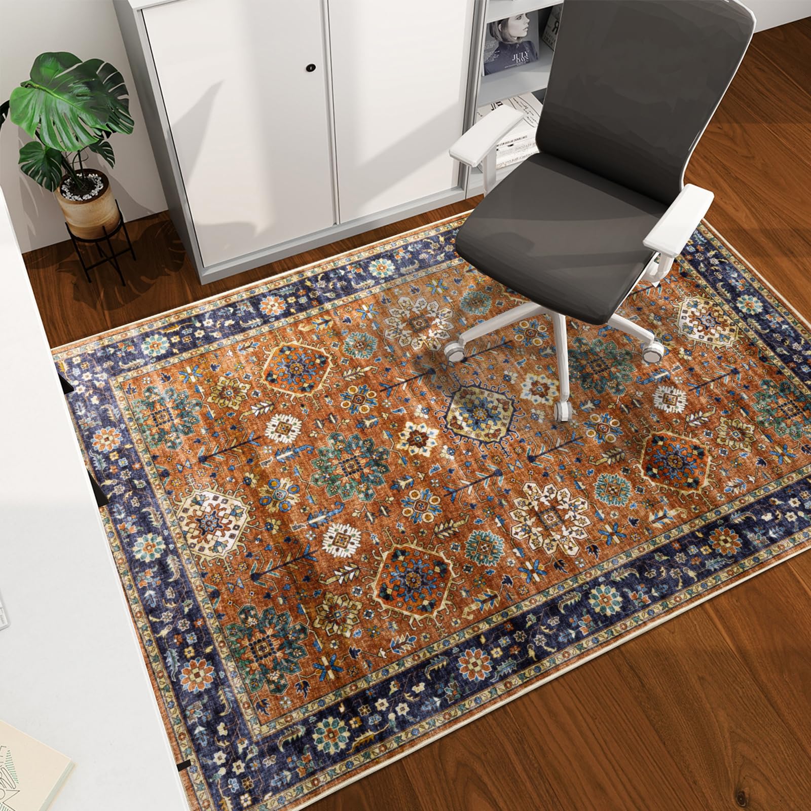 Office Chair Mat for Hardwood Floor, 60"x45" Easy Glide Computer Desk Mat Protector for Rolling Chair Under Desk Rug Nonslip Backing, Machine Wash, (