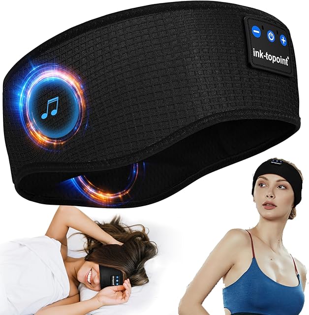 Słuchawki do spania Bluetooth, sportowa opaska na głowę, bezprzewodowe, słuchawki z ultracienkim wodoodpornym głośnikiem IPX6, idealne do uprawiania sportu, dla osób śpiących na boku, w podróży do i