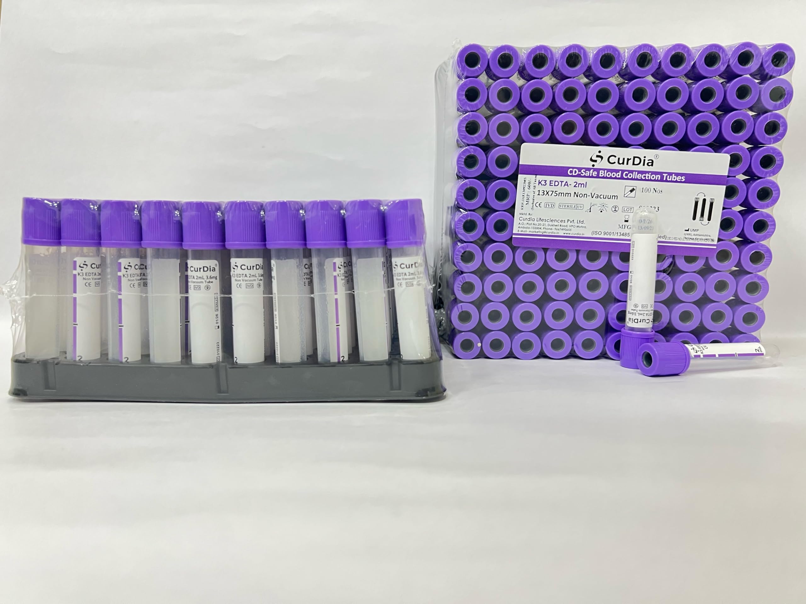 Curdia Non Vacuum CD-Safe Blood Collection tube EDTA K3-2ml With Plastic Tray (B0CK5NCPXQ) Amazon Price History, Amazon Price Tracker