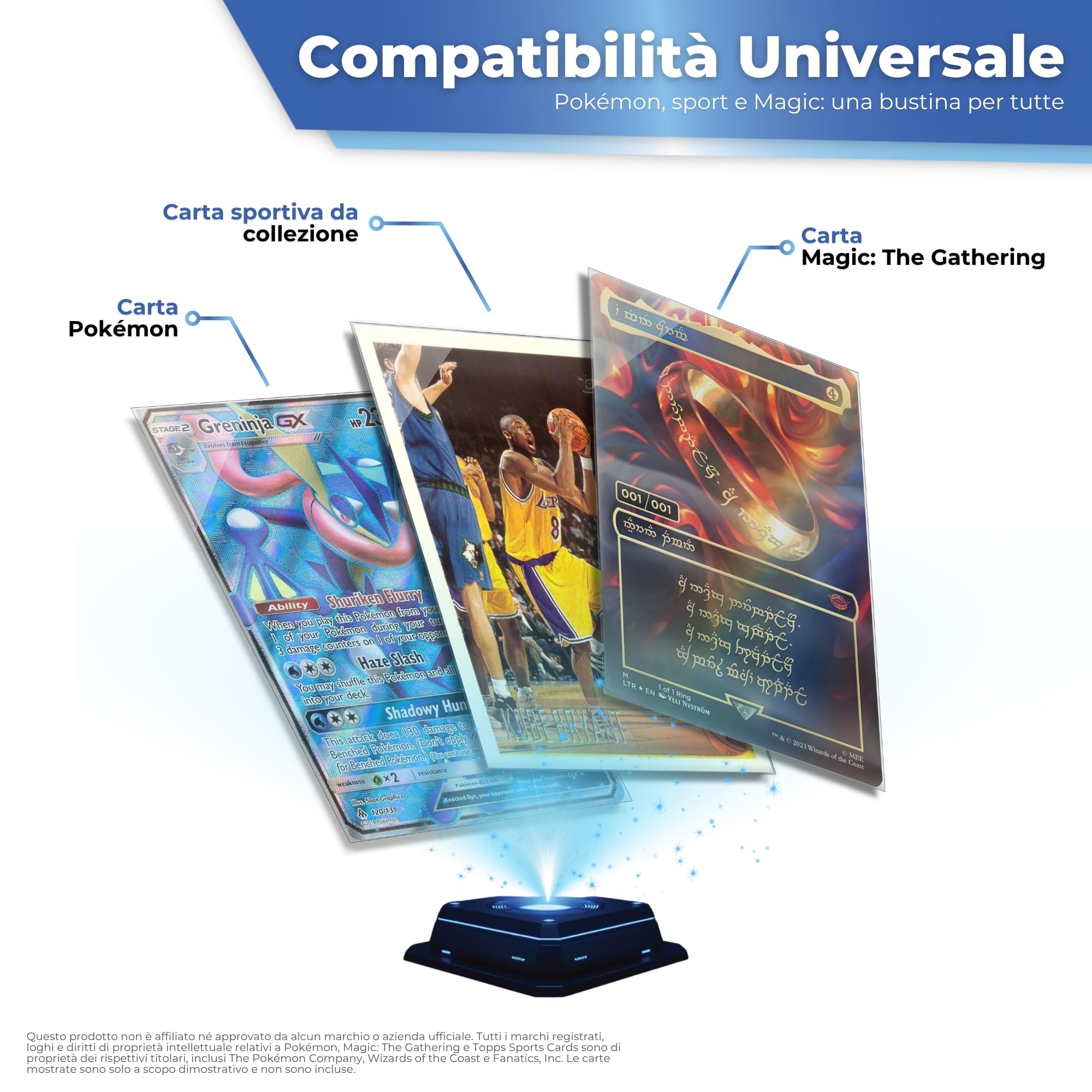 Perfect Size Sleeves Pokemon 600 pz 64x89 mm | Sleeves Magic | Bustine Pokemon Protettive Trasparenti Senza Acido | Bustine Carte Compatibili Yu-Gi-Oh, One Piece e TCG