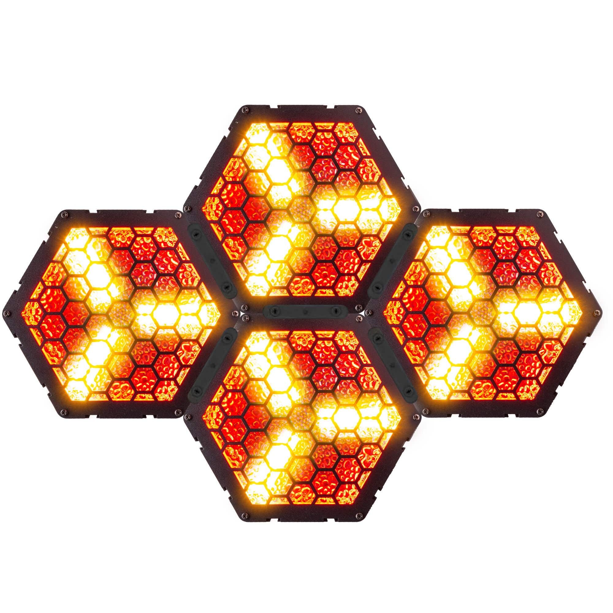 BeamZ RB90 - Retro Stage Blinder, 4er Set, 3x 30 Watt LED Effektstrahler DMX Licht, 3-in-1 Bühnenlicht Deko, Lichtorgel Warmweiß, 72x RGB-SMD-LEDs, Stroboskop, Disco Beleuchtung, 5-Pin DMX