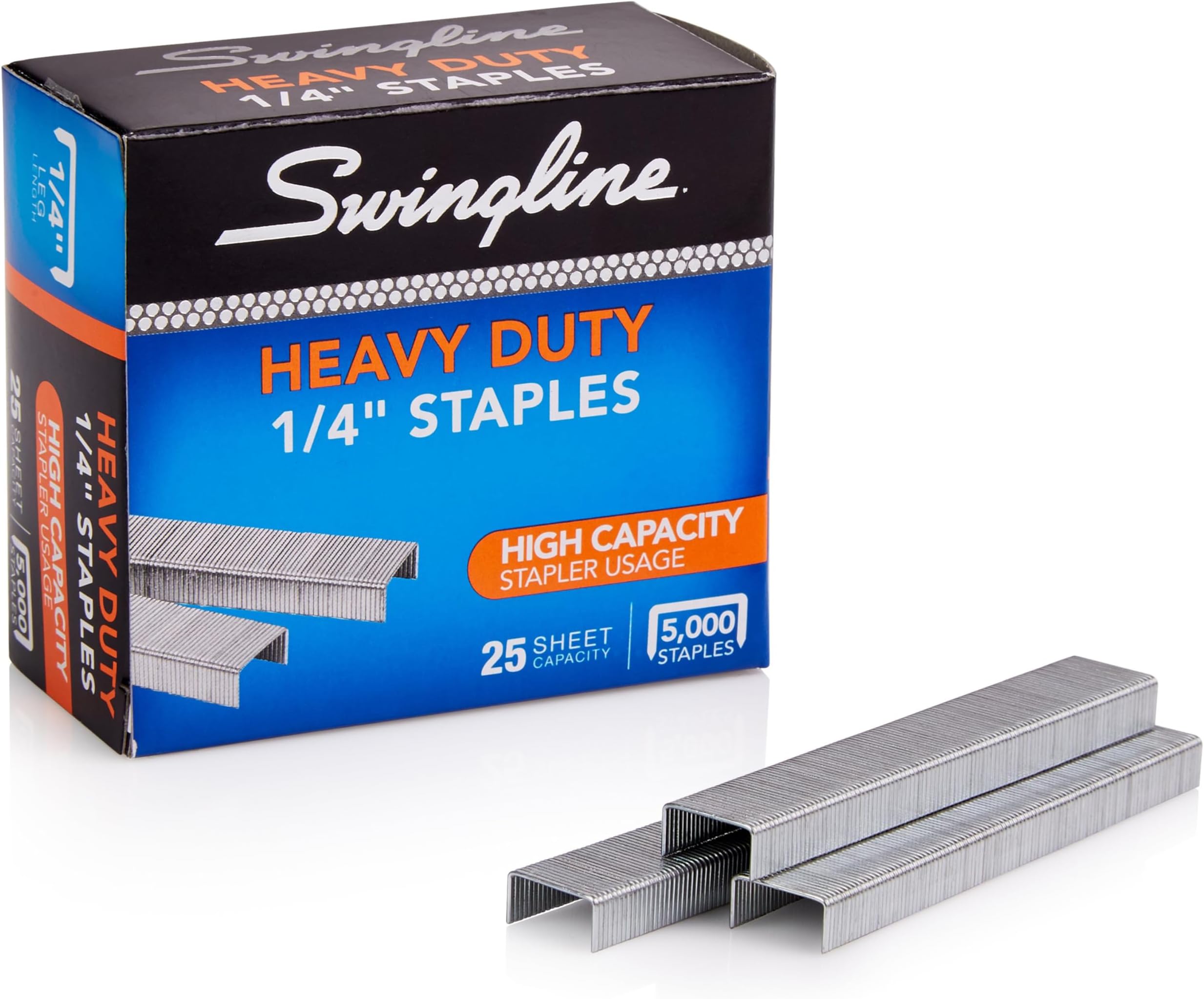 Staples, Heavy Duty, 1/4" Length, 25 Sheet Capacity, 100/Strip, 5000/Box, 1 Pack (79394)