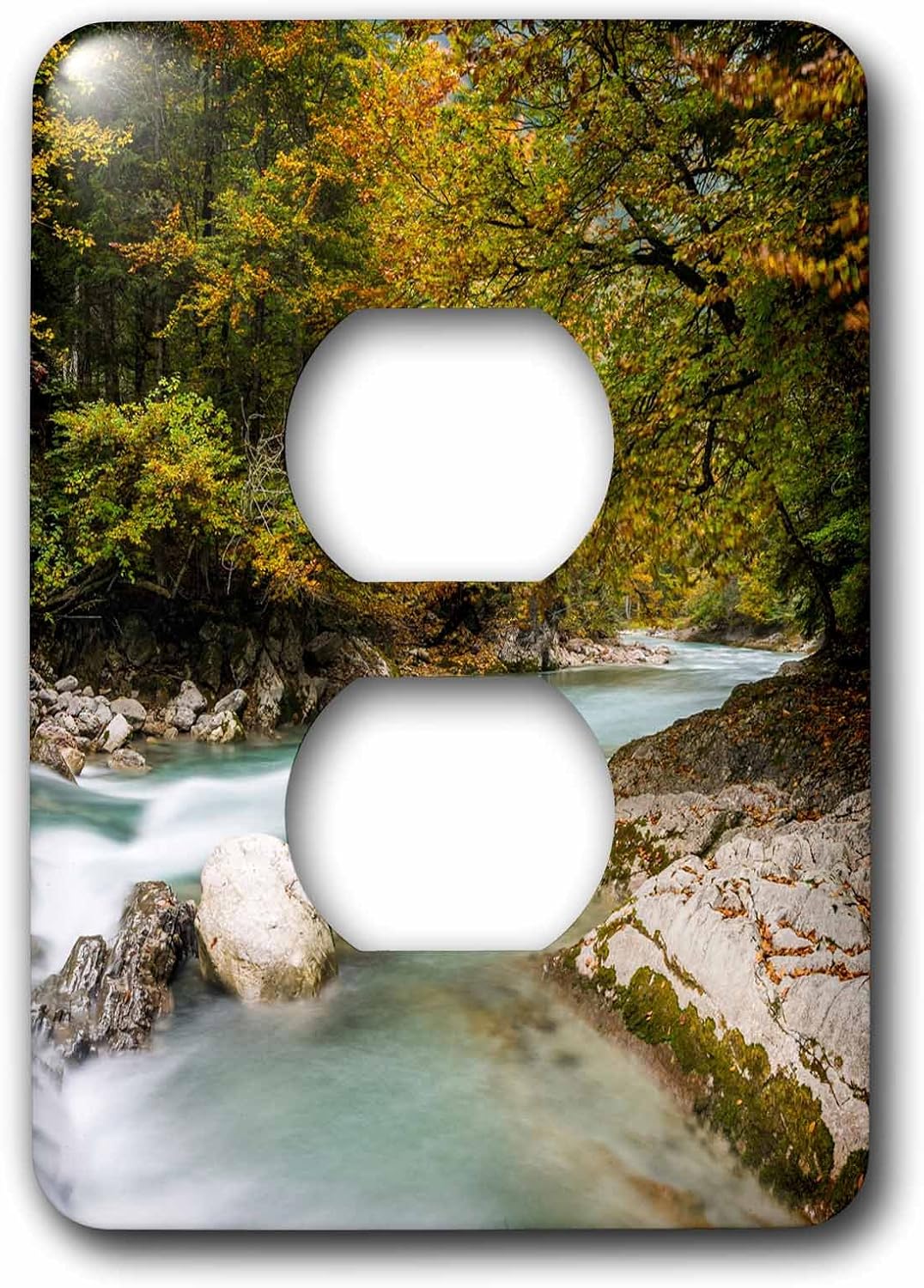 3dRose lsp_206511_6 The Creek Rissbach, Karwendel Range. Austria, Tyrol. 2 Plug Outlet Cover