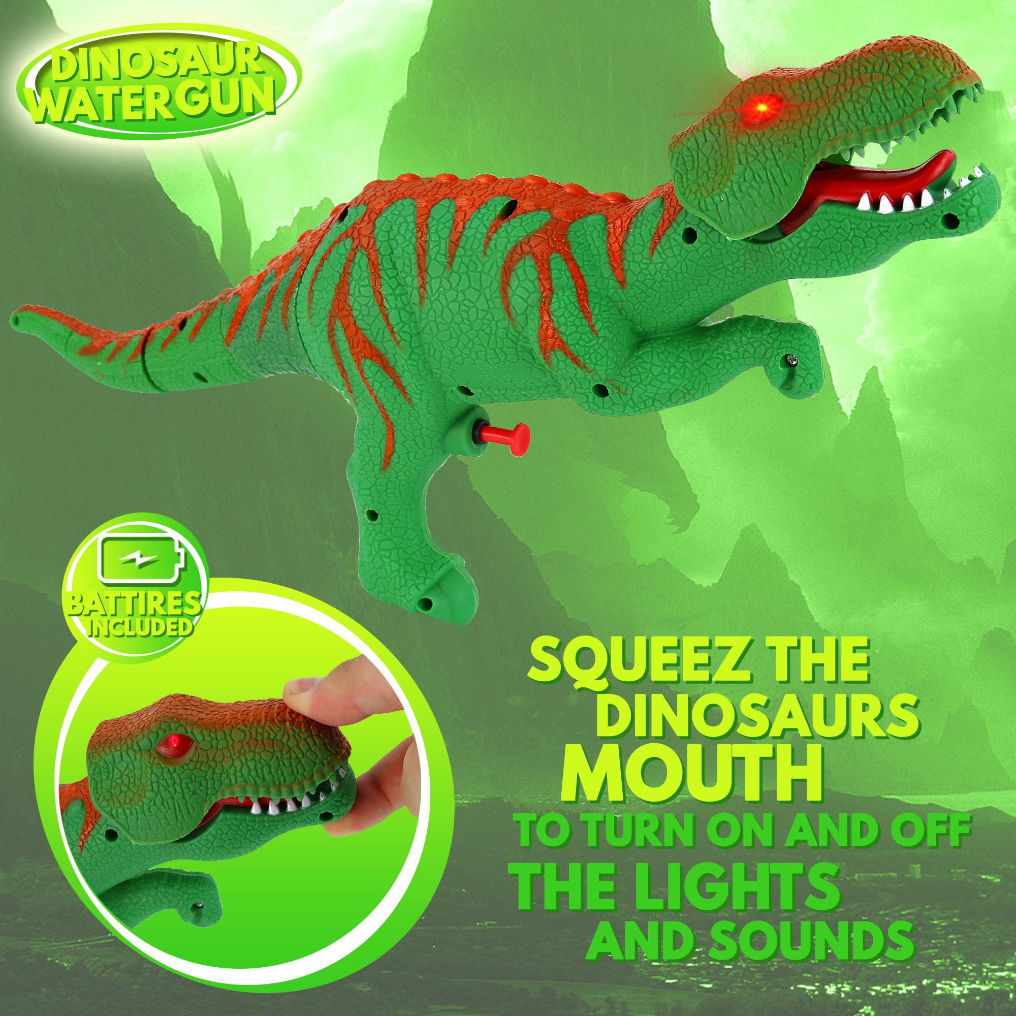 Big Mo's Toys Dinosaur Watergun Jurassic Trex Green Water Squirt