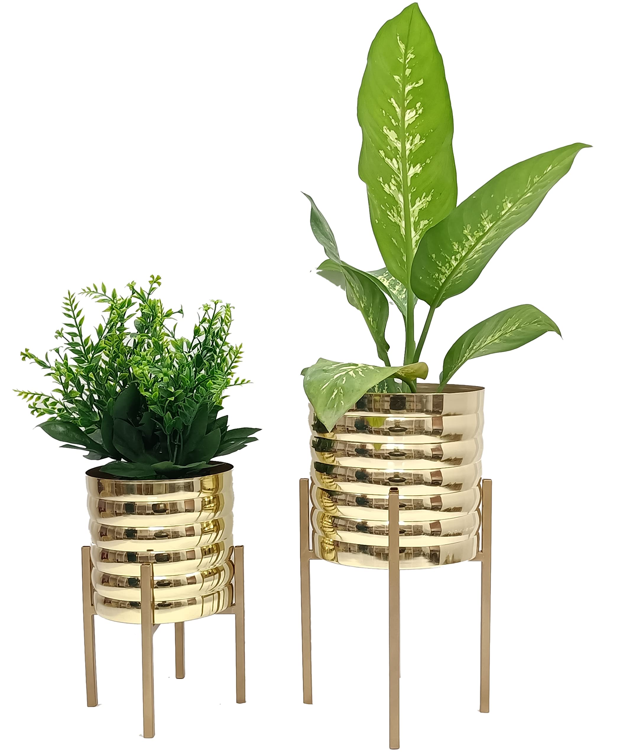 HOUSE DECORE Metal Floor Flower Stands Planter for Living Room Plant Stand with Planter Pot Planter Stands for Indoor Plants-Set of 2 (barfi Pattern) (B0BVKS1FG6) Amazon Price History, Amazon Price Tracker