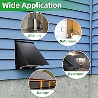 Vista 7 de Cubierta de ventilación de pared de 12 pulgadas, tapa de ventilación para secadora, ventilación de pared exterior con capucha con pantalla