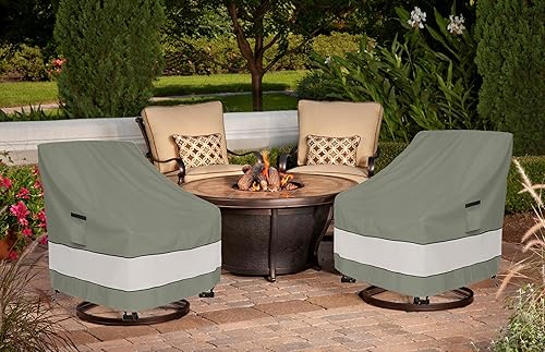 Vista 66 de Paquete de 2 fundas giratorias para sillas de salón al aire libre, impermeables, 100% fundas para sillas de patio al aire libre, 33 pulgadas