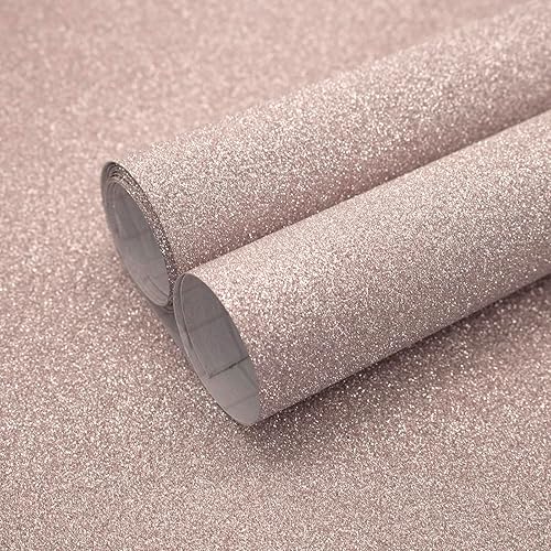 Miniatura 1 de Papel de contacto con purpurina rosa claro, papel tapiz autoadhesivo de 17.7 x 393.7 pulgadas, papel tapiz autoadhesivo rosa claro brillante para