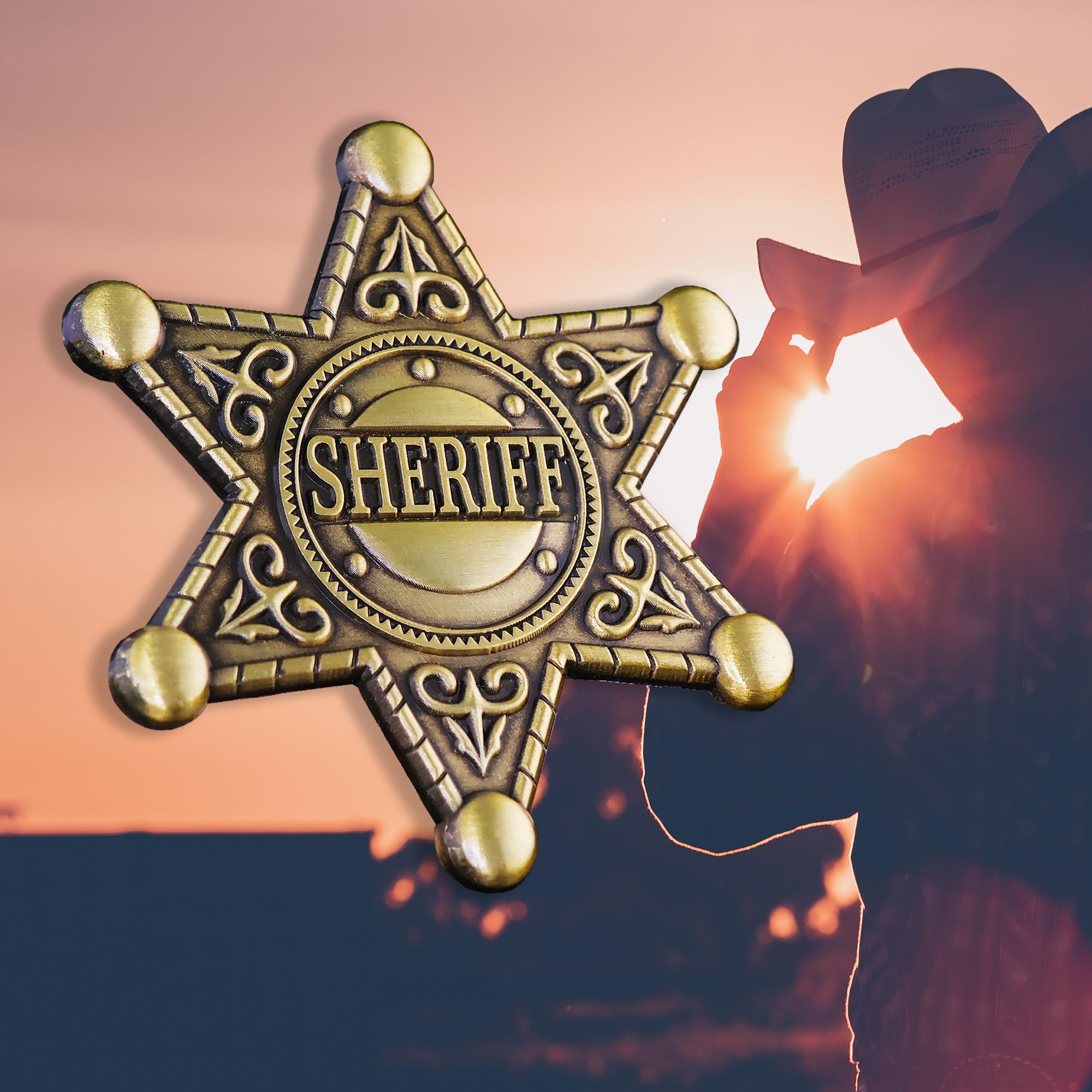 Premium Metal Sheriff Badge, Fancy Dress & Costume Accessory for Adults & Kids - Image 3