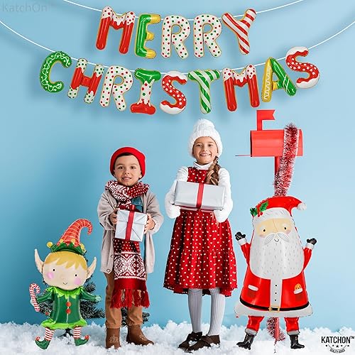 Miniatura 4 de KatchOn, Globo de muñeco de nieve para decoraciones de Navidad, grande, 36 pulgadas, paquete de 5, globos de Papá Noel en forma de estrella para