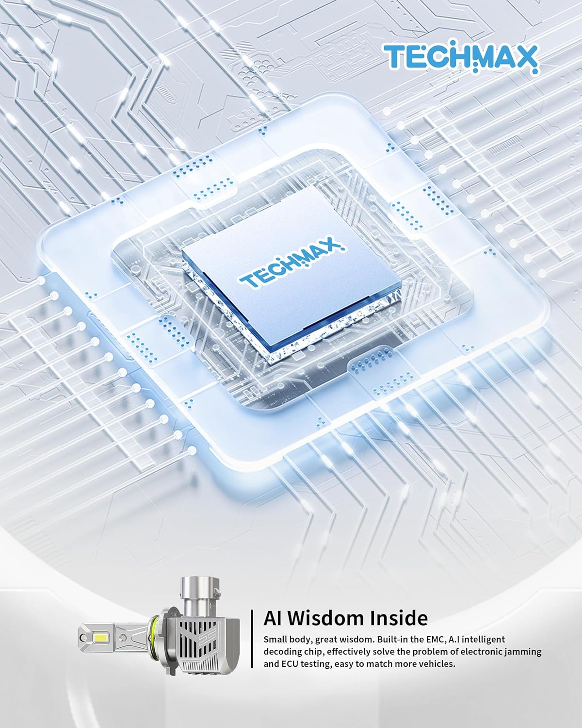 TECHMAX 9012 Fog, 6500K Xenon White with 18000 RPM Cooling Fan 45000lm +900% Super Brighter