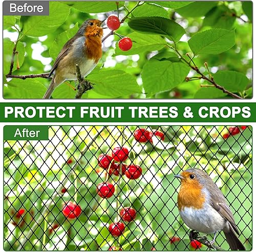 Miniatura 6 de DQS Red para pájaros  Red para aves de corral de 50 x 50 pies con red cuadrada de malla de 2.4 pulgadas para gallinero, red de pájaros para