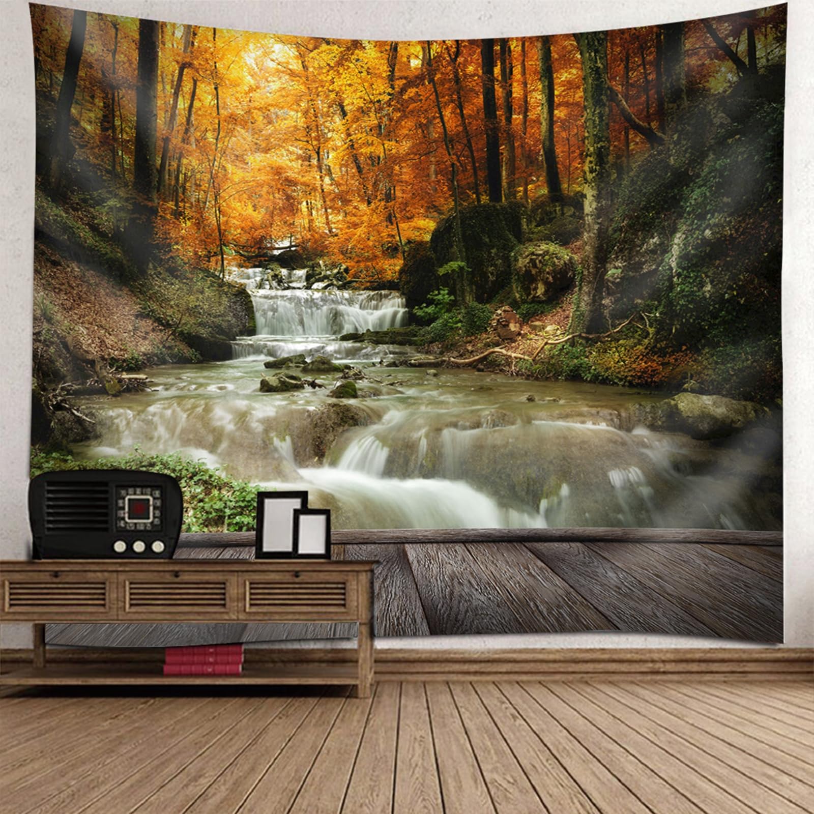 Tenture Murale Forêt pour Réchauffer l'Ambiance d'un Salon Moderne