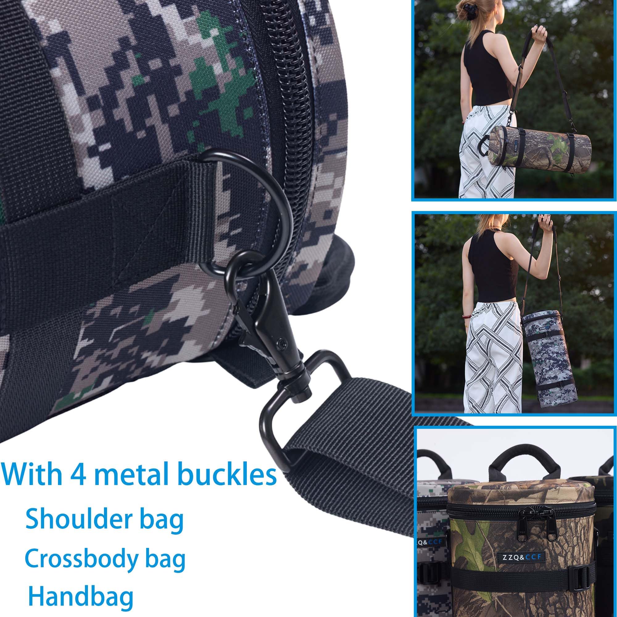 ZZQ&CCF Kameralinsen-Tasche für Sony FE 400–800 mm f/6.3–8 G OSS Super-Tele-Zoomobjektiv, wasserabweisende Objektiv-Reise-Schutzhülle mit Schultergurt, stoßfeste Innenseite, #UCP