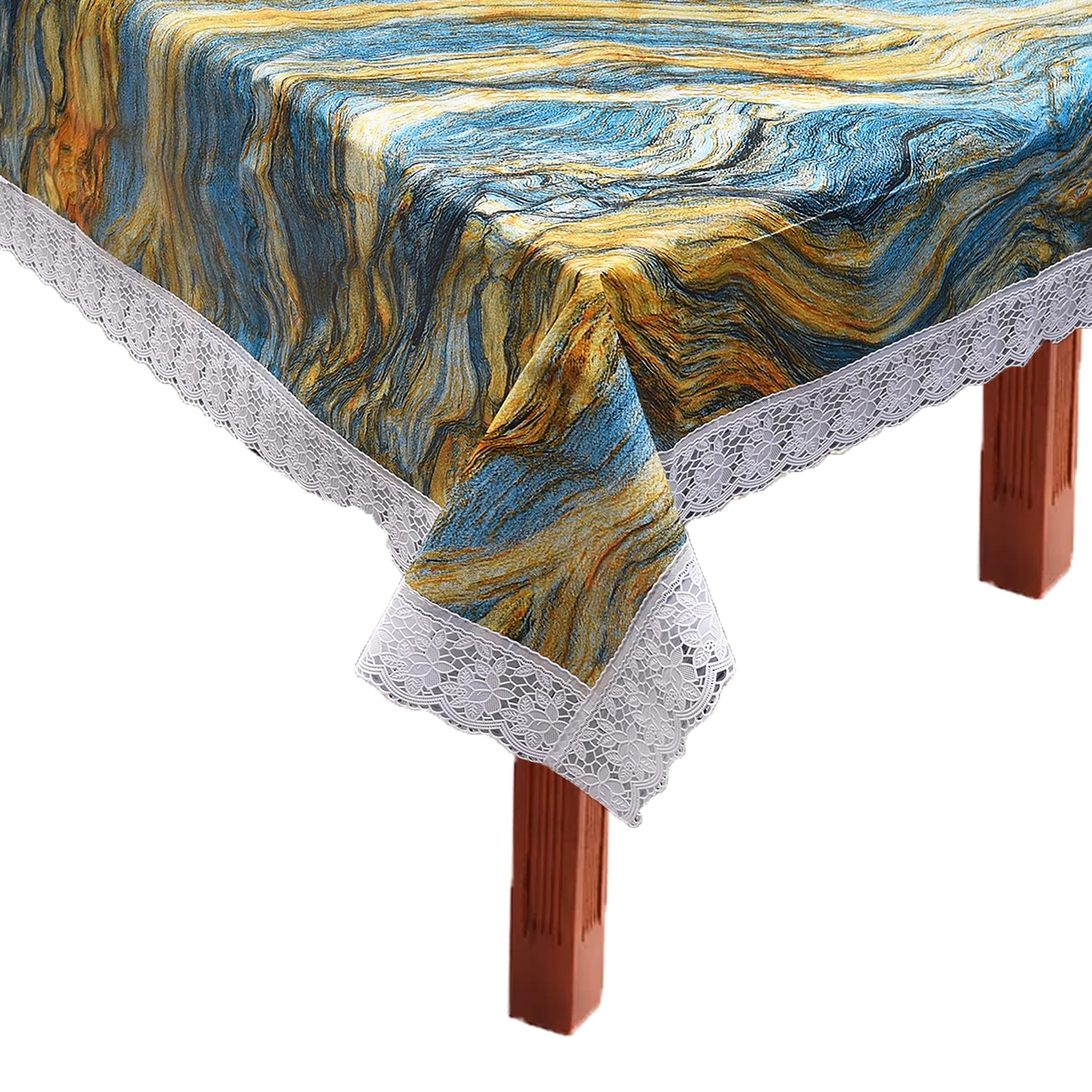 OrientalWeavers Decojewels PVC Dining Table/Center Rectangular Table Cover ,60" X 108",8-10 Seater Rectangle Shape Anti Bacterial Anti Fungal Cover With White Lace Melody 87 (B0855D57W8) Amazon Price History, Amazon Price Tracker