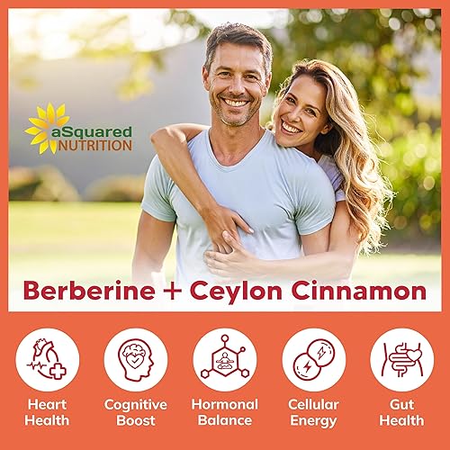 Miniatura 8 de aSquared Nutrition Berberina con suplemento de canela de Ceilán - Complejo de fuerza máxima de 1400 mg - 120 cápsulas - 1200 mg de extracto de polvo