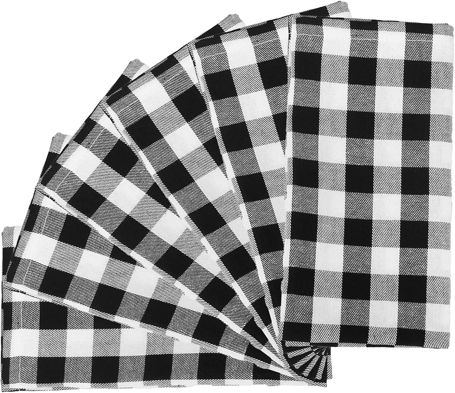 Buffalo Check Napkins,Farmhouse Dinner Napkins,Black and White Cloth Napkin