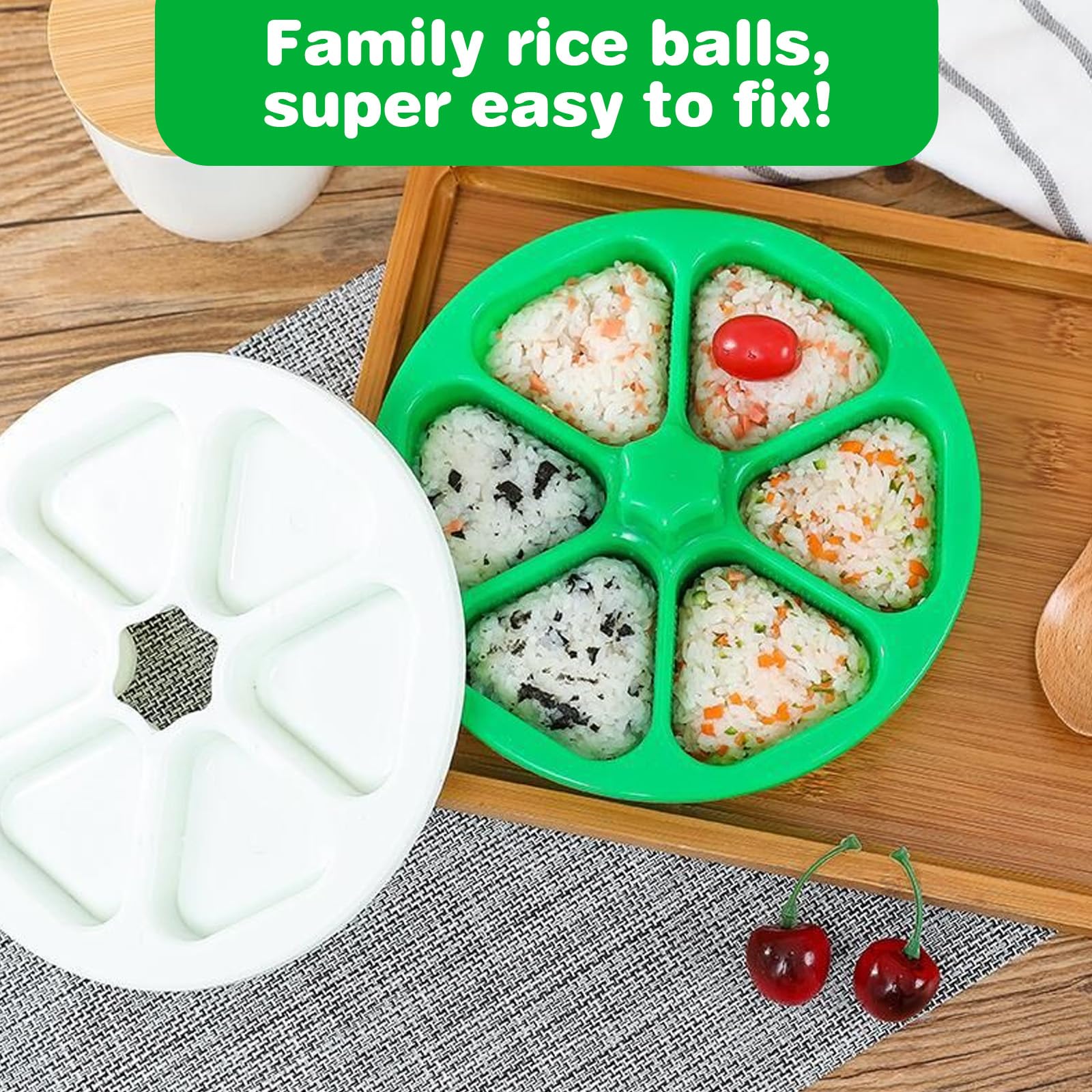 NALCY Set 4 Stampi Onigiri - Kit Per Sushi Fai Da Te Con Manico Per Palline Di Riso - Foto 12