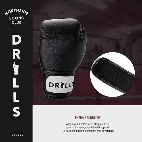 Miniatura 4 de DRILLS Guantes de entrenamiento de boxeo duraderos para hombres, mujeres y niños que son principiantes y avanzados, ideales para kickboxing, MMA,