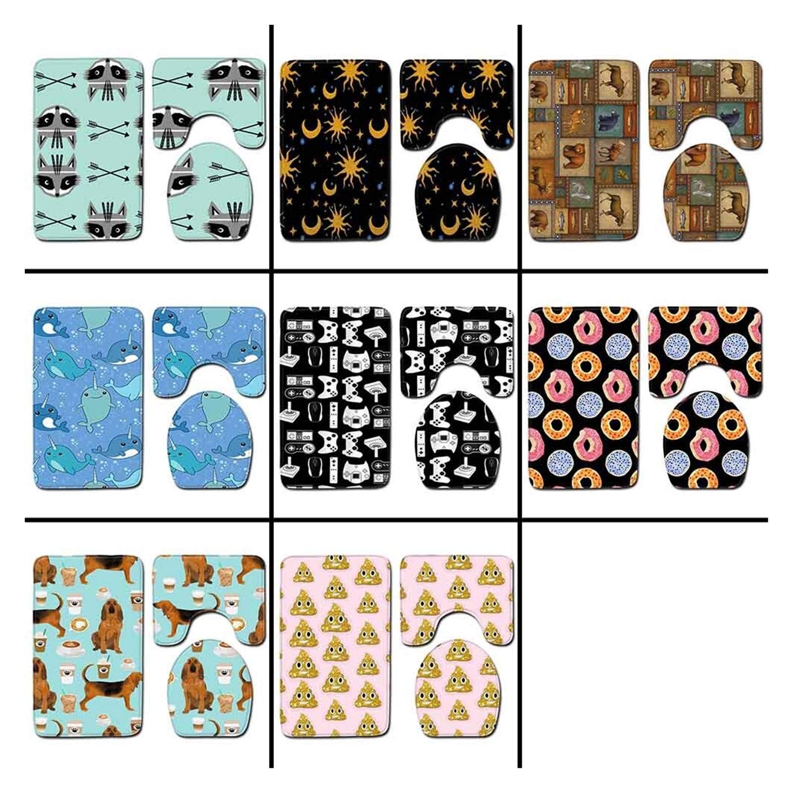 Juego de alfombrillas de baño para baño, alfombra de baño, alfombra de juego para máquina de juego, antideslizante, juego de alfombrillas de baño de forro polar coral para ducha, inodoro, alfombras