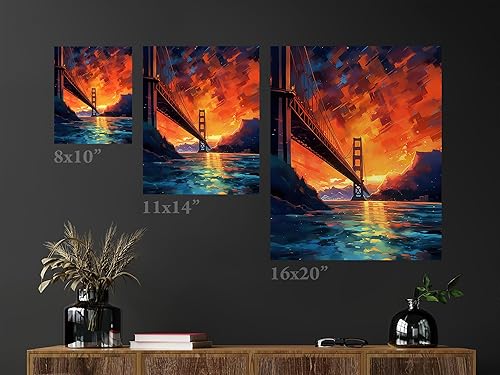 Miniatura 3 de Golden Gate Bridge San Francisco - American Landmark Painted Fine Art PRINT or CANVAS Wall Art - Home Decor in Multiple Sizes