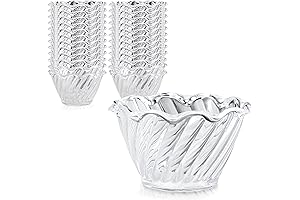 Fit Meal Prep 5 oz Clear Plastic Swirl Bowl Dessert Cups