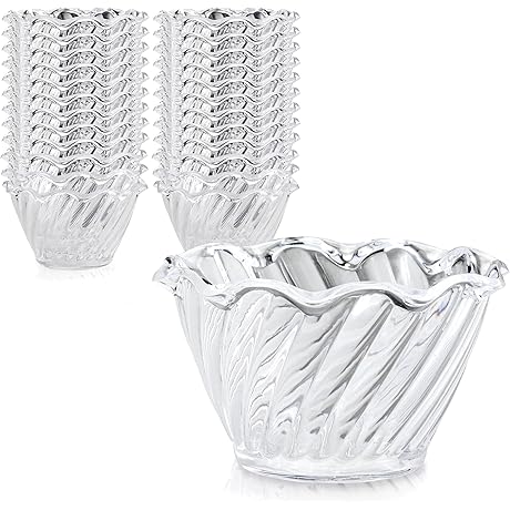 Fit Meal Prep 5 oz Clear Plastic Swirl Bowl Dessert Cups