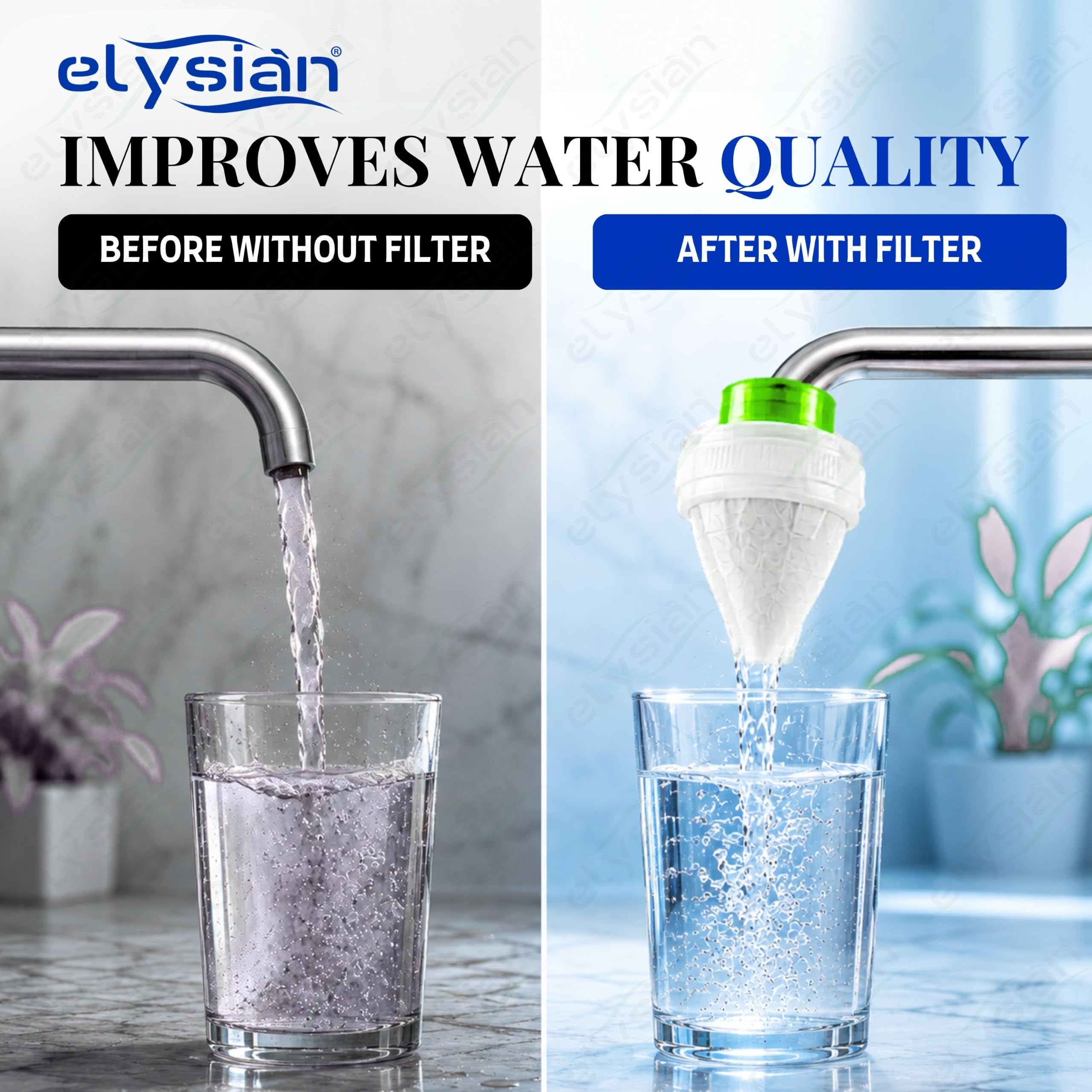 Elysian Water Filter Tap Head - 3 Modes, Softens Water -5 Elysian Water Filter Tap Head - 3 Modes, Softens Water -5