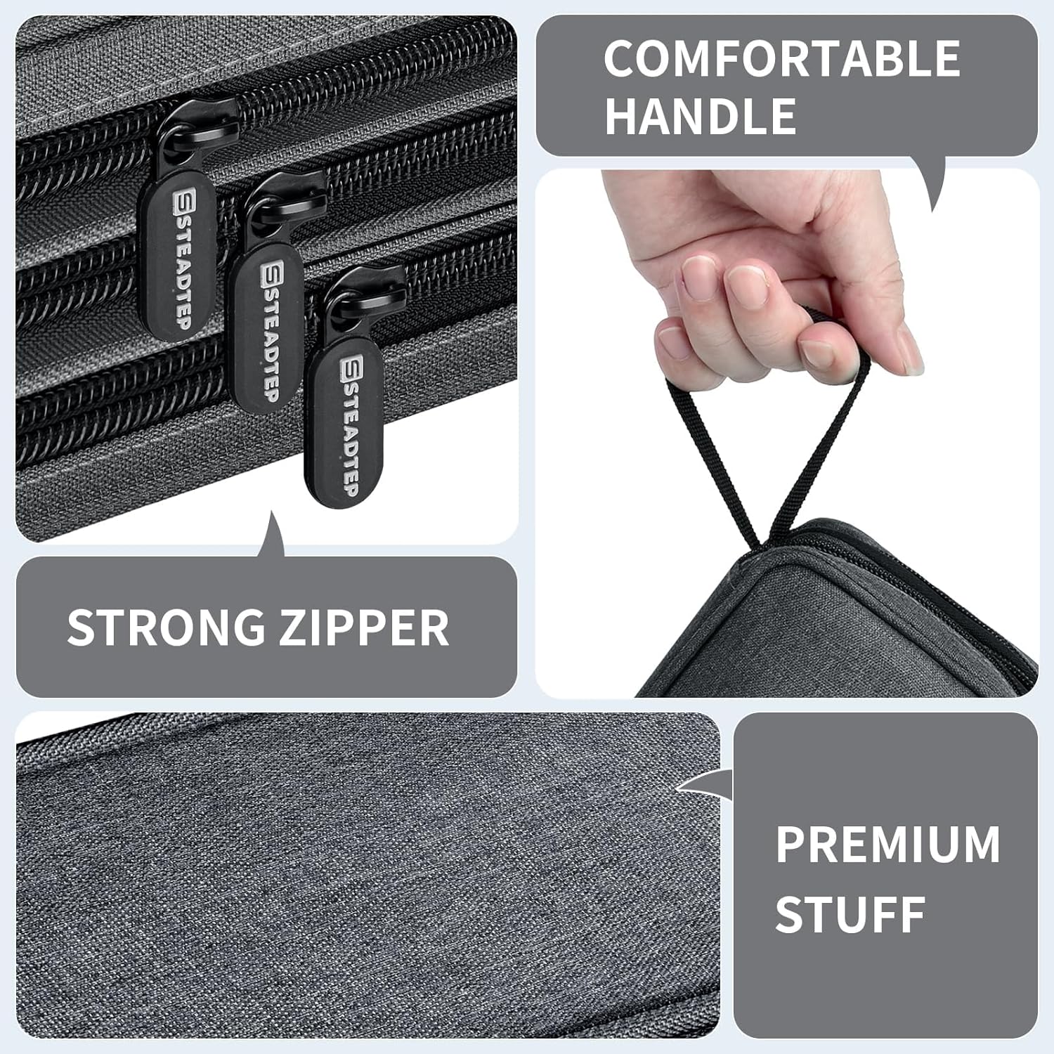 USB Flash Drive & SD Card Organizer Case - Holds 24 Thumb Drives & 10 SD Cards - Anti-Static & Shockproof 3-Layer Storage Bag for Photographers, IT Techs & Digital Nomads (Grey)