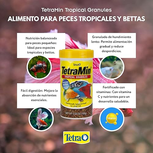 Miniatura 7 de Tetra TetraMin Tropical Granules 3.52 Ounces, Nutritionally Balanced Fish Food