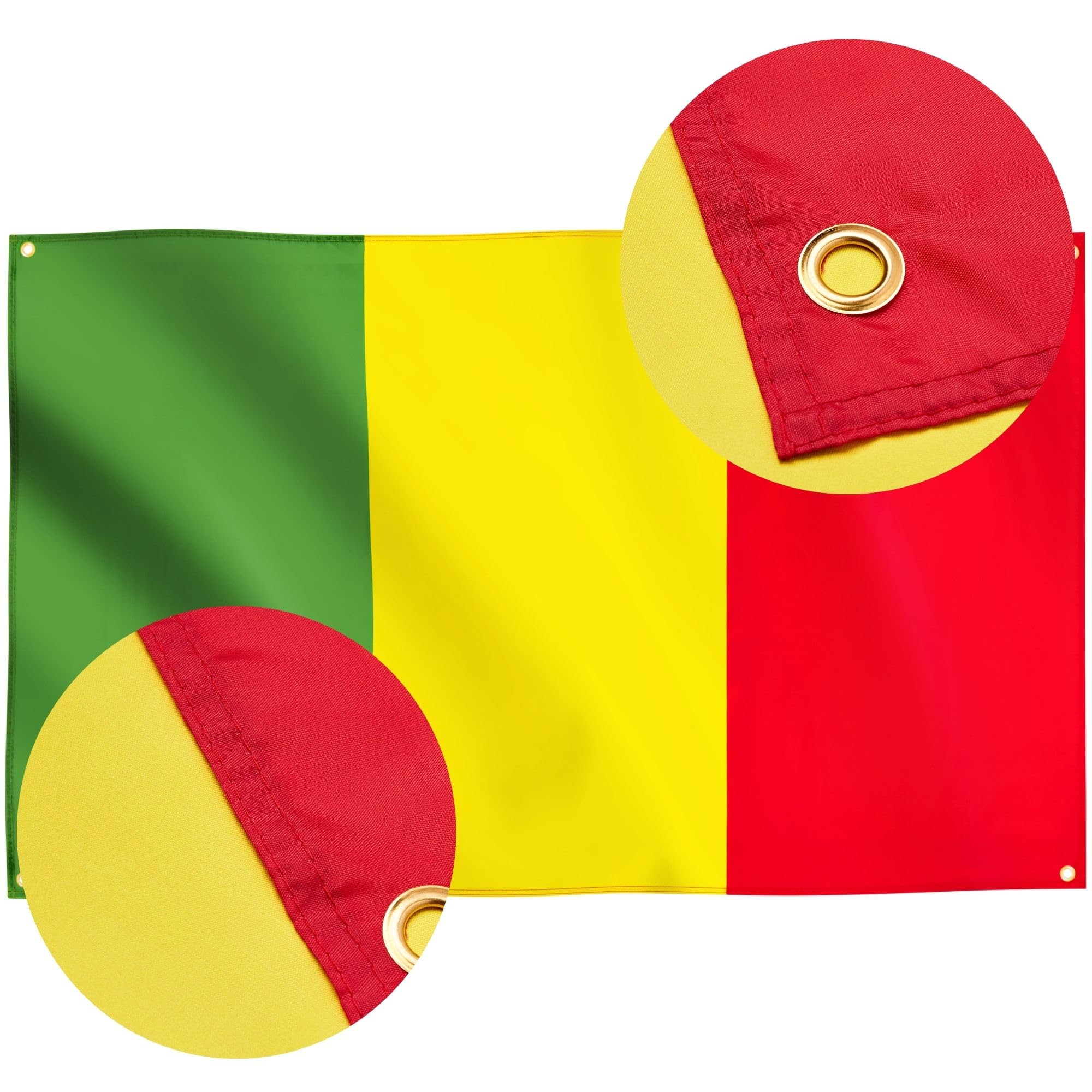 Runesol Mali Flag, 91x152cm, 3ft x 5ft, 4 Grommets, Eyelet In Every Corner, Malian Republic Flag, Tricolour, Premium Flags - Image 4