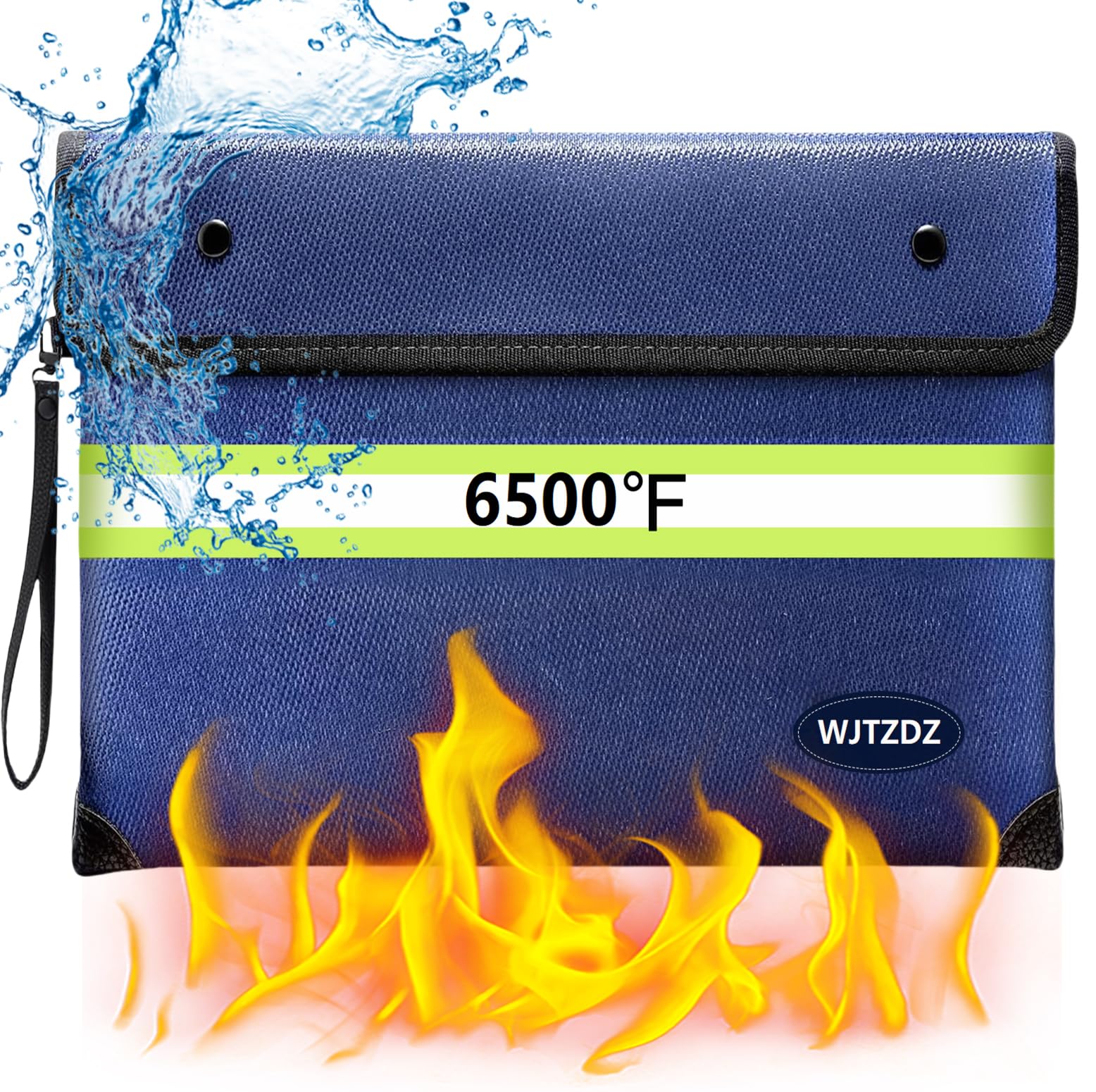 1pc Flame Resistant Document Bag With Lock 14.3"X10.2" Flame Resistant And Waterproof Money Bag With Zipper Closure, Storage Pouch For A4 Letter Size Document Cash Cell Phone Tablet Credit Card Passport
