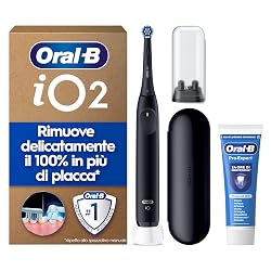 Offerta Oral-B iO 2 Spazzolino Elettrico, 1 Testina, Custodia, Dentifricio, Nero in sconto oggi