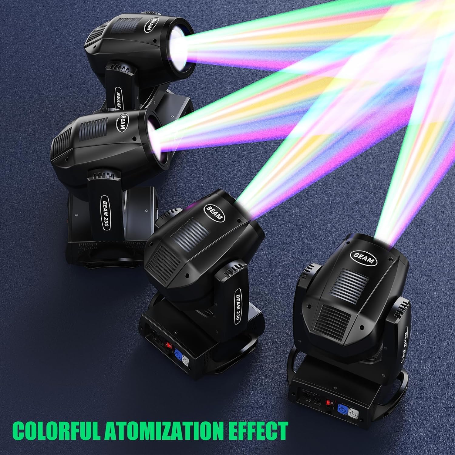 230W 7R LED Teste Mobili, dmx512 Discoteca Palcoscenico Spot Beam con 24 Prisma 4 Modalità di Controllo Luce Party per Matrimonio DJ Party Live Band Mostra (2 pezzo con flightcase)