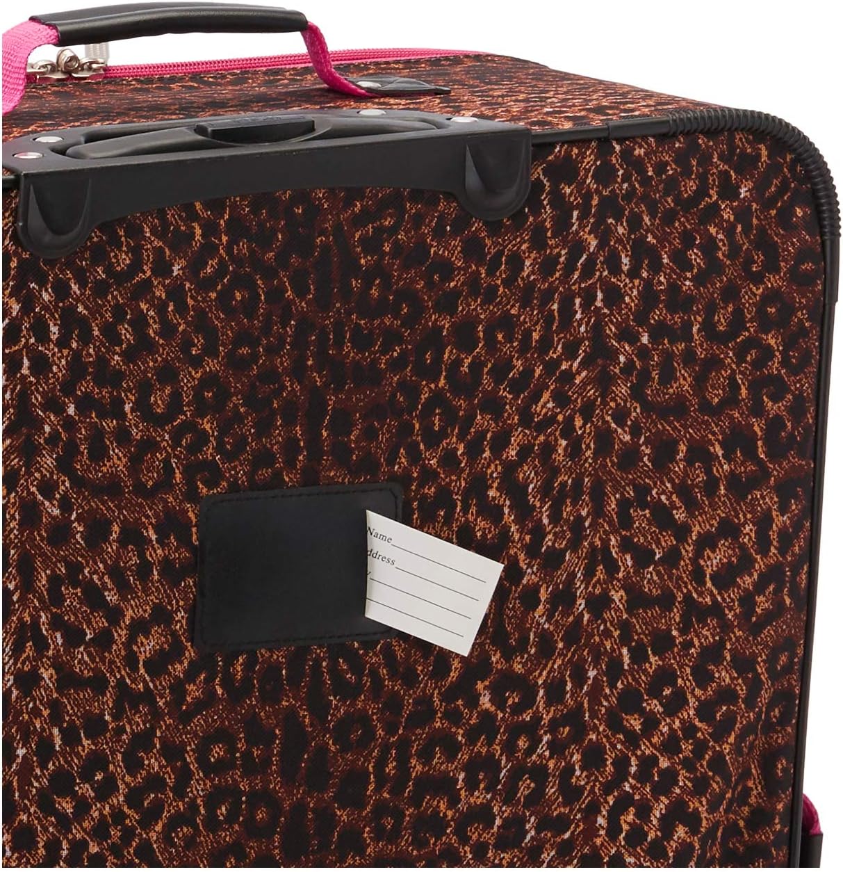 review Rockland Vara Softside Upright Luggage, Pink Leopard, 3-Piece Set (20/22/28)